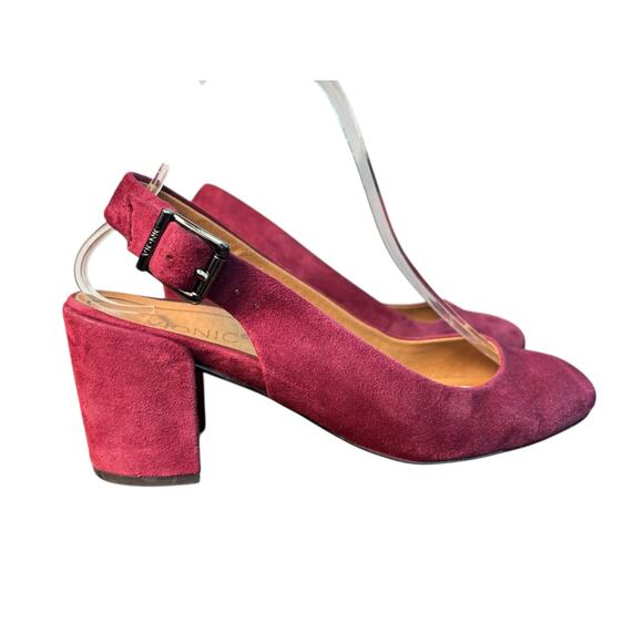 Vionic Women's Burgundy Pink Suede Heels Slingback 7.5 - Picture 9 of 9